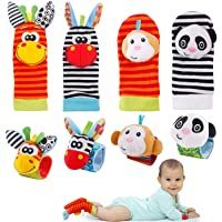 FancyWhoop Sonajeros de Muñeca Bebe Sonajero de Pies y Manos Juguetes de Desarrollo Animal Lindo Calcetines Sonajero…